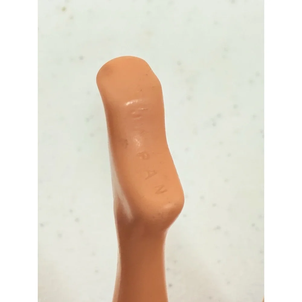 Vintage 1960 Mattel Barbie #4 Ponytail Doll Solid Body Small Neck Knob Red Nails